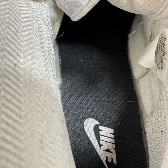 Nike Blaze Mens Sneaker MID TOP Triple White Leather Swoosh Size 11.5 - Picture 9 of 16